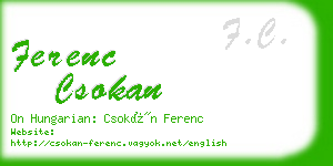 ferenc csokan business card